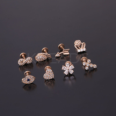 Brass Micro Pave Clear Cubic Zirconia Cartilage Earrings WGF4DCF-20-1