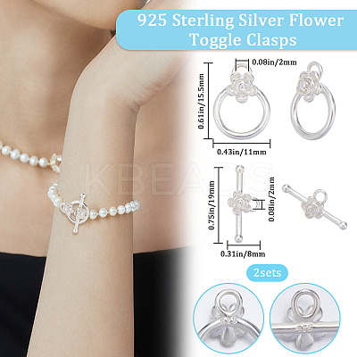 1Pc 925 Sterling Silver Toggle Clasp STER-BBC0005-59-1