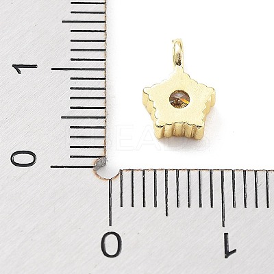 Rack Plating Brass Micro Pave Cubic Zirconia Pendants KK-P247-12G-1