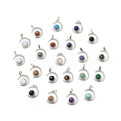 Natural & Synthetic Mixed Gemstone Pendants G-G871-01P-1
