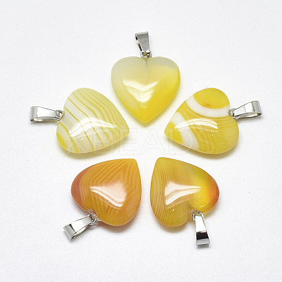 Natural Banded Agate/Striped Agate Pendants G-T122-24E-1
