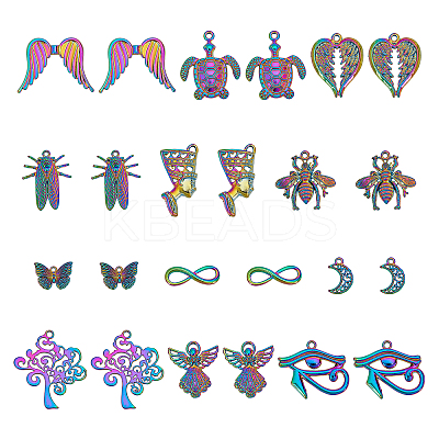 24Pcs 12 Style Plated Alloy Pendants PALLOY-PH0001-85-1