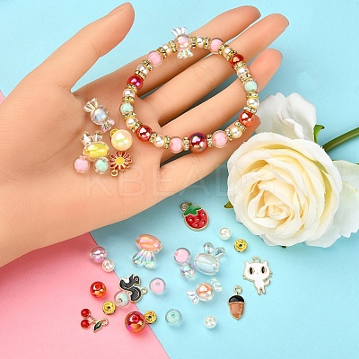 DIY Cute Stretch Bracelet Making Kit DIY-YW0005-77D-1