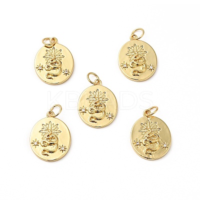 Rack Plating Brass Clear Cubic Zirconia Pendants KK-H431-48G-1