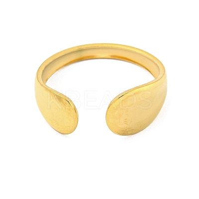 304 Stainless Steel Teardrop Open Cuff Ring for Women RJEW-S406-01G-06-1