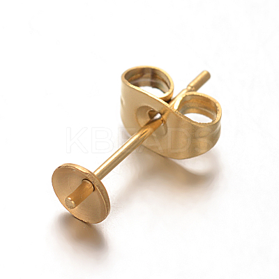 Ion Plating(IP) 304 Stainless Steel Stud Earring Findings STAS-F075-40-1