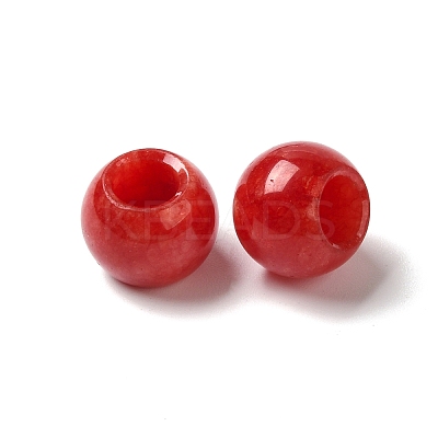 Natural White Jade(Dyed) European Beads G-N342-03Q-1