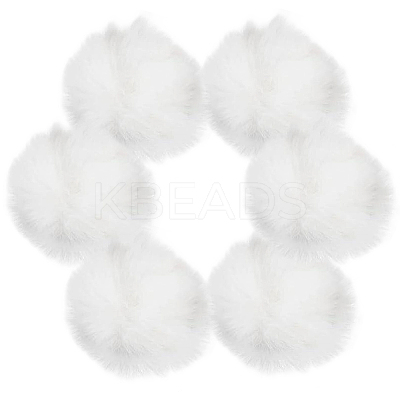 Handmade Faux Rabbit Fur Pom Pom Ball Covered Pendants WOVE-GF0001-03-1