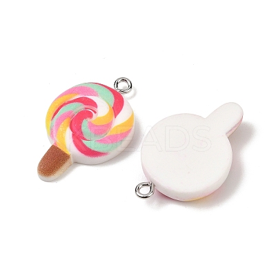 Spray Painted Opaque Resin Pendants RESI-F061-08-1