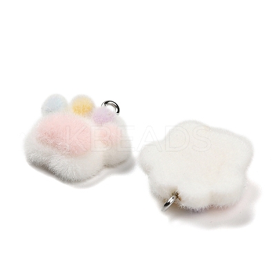 Flocky Opaque Resin Pendants RESI-G112-04-1-1