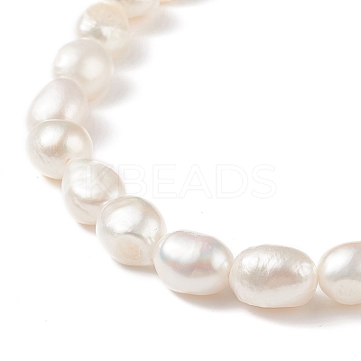 Natural Baroque Keshi Pearl Beaded Necklace with 304 Stainless Steel Clasp for Women NJEW-JN04083-1