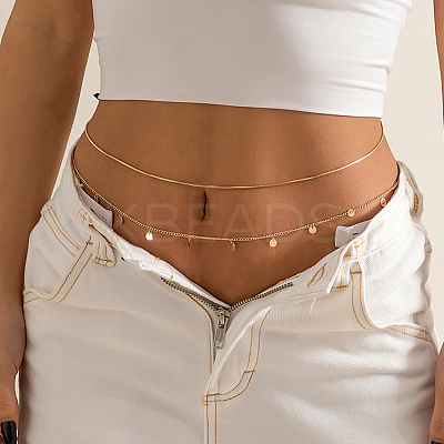 2Pcs Iron Waist Body Chain AJEW-WH20019-21G-1