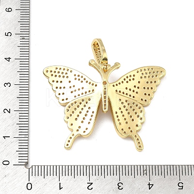 Brass Micro Pave Clear Cubic Zirconia Pendants KK-O127-28G-1