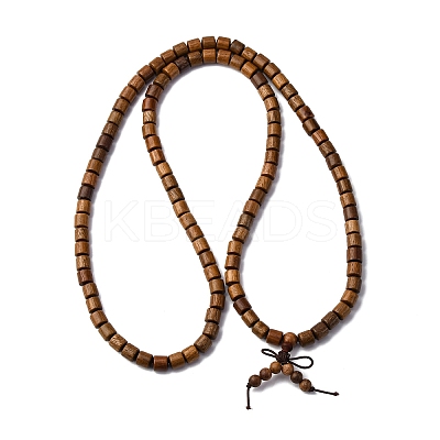 Wood Round Beads Wrap Bracelets LS-BJEW-U041-02B-1