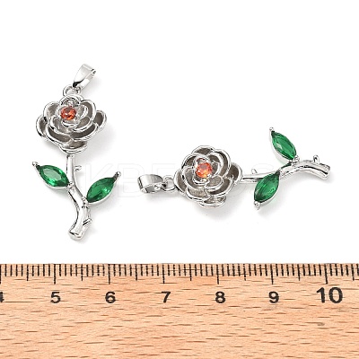 Brass Micro Pave Cubic Zirconia Pendants KK-G533-05P-1