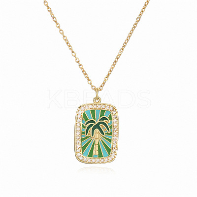 Brass Micro Pave Clear Cubic Zirconia Medal Pendant Necklaces FS-WGD45DE-06-1