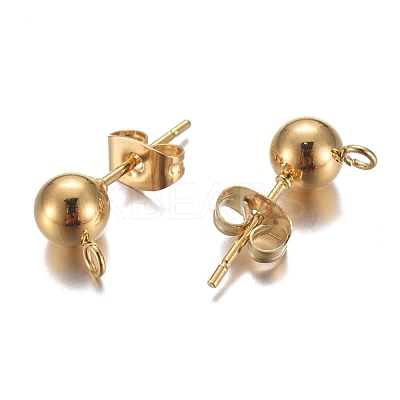 304 Stainless Steel Stud Earring Findings STAS-P148-07G-B-1