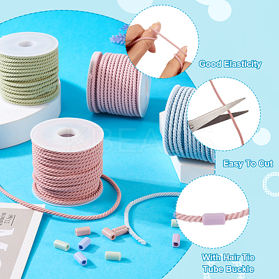 DIY Macaron Color Hair Ties Making Kit DIY-TA0004-55-1