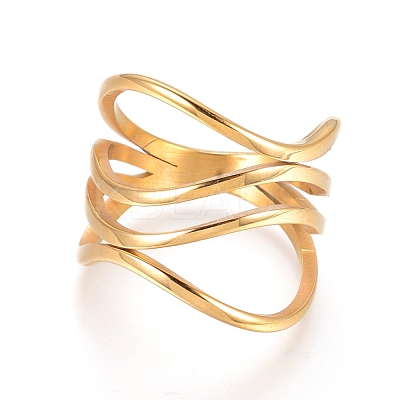 Unisex 304 Stainless Steel Finger Rings X-RJEW-L091-09-G-17mm-1