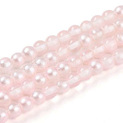 Baking Paint Transparent Glass Beads Strands DGLA-N011-4mm-03-1