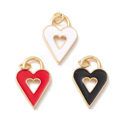 Rack Plating Brass Enamel Pendants KK-D073-26G-1