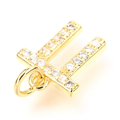 Brass Micro Pave Cubic Zirconia Charms ZIRC-O037-06G-1
