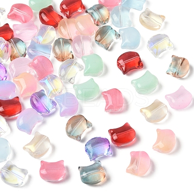 110Pcs 11 Colors Transparent Spray Paint Glass Beads GLAA-FS0002-15-1