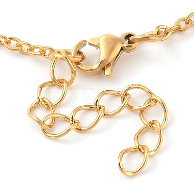 304 Stainless Steel Cable Chain Cat Claw Pendant Necklaces for Women NJEW-Z046-02G-1