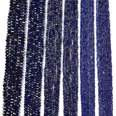 Electroplate Glass Beads Strands EGLA-A044-P1mm-B07-1