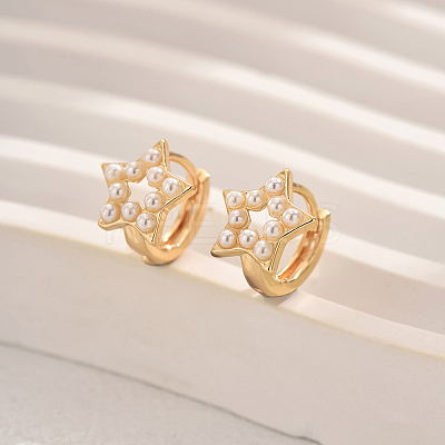 Star Brass Hoop Earrings for Women HZ8396-1