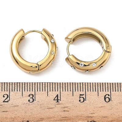 304 Stainless Steel Rhinestone Hoop Earrings EJEW-K268-72G-1