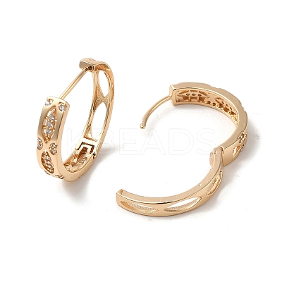 Brass Micro Pave Cubic Zirconia Hoop Earrings for Women EJEW-M238-16KCG-1