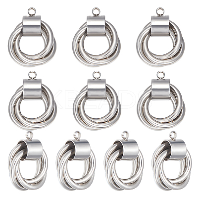 10Pcs 304 Stainless Steel Pendants STAS-UN0046-55-1