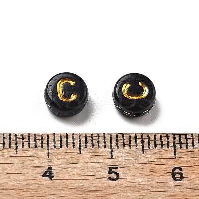 Plating Opaque Acrylic Beads OACR-R005-03C-1