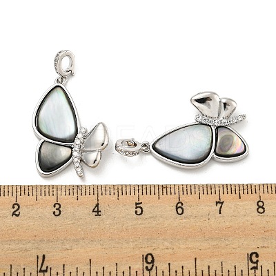 Brass Micro Pave Clear Cubic Zirconia Pendants KK-L211-019P-03-1