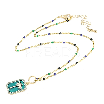 Brass Pendant Necklaces NJEW-R006-01G-02-1