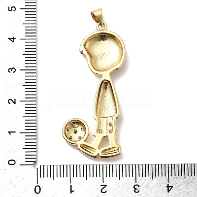 Brass Micro Pave Cubic Zirconia Pendants KK-H519-02B-G-1