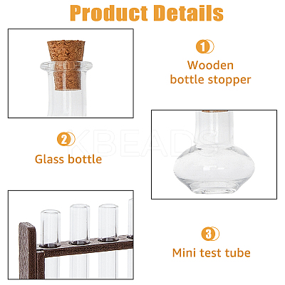 Wood & Glass Test Tube Rack & Measuring Cup DJEW-WH0039-95B-1