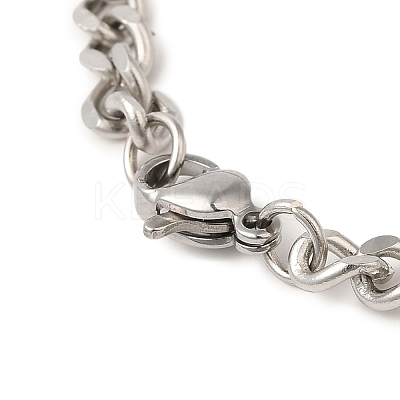 201 Stainless Steel Islamic Allah Rectangle Twisted Chain Necklaces NJEW-Q002-07P-1