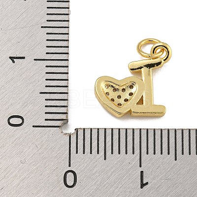 Rack Plating Brass Micro Pave Clear Cubic Zirconia Charms KK-U030-22G-1