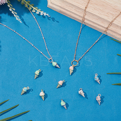 24Pcs 8 Styles Zinc Alloy Enamel Pendants FIND-AR0006-09-1