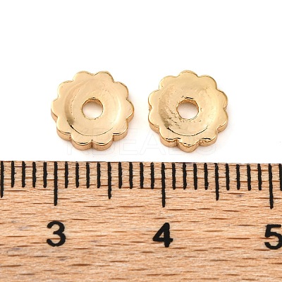 Flower Brass Beads KK-K378-40G-1