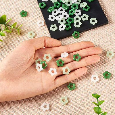 60Pcs 3 Colors Glass Imitation Jade Button Pendants GGLA-TA0002-08-1