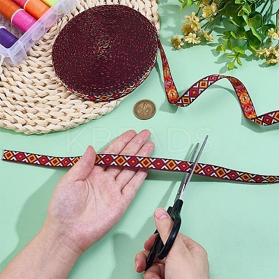 15Yards Ethnic Style Embroidery Polyester Ribbons OCOR-PH0006-86A-1