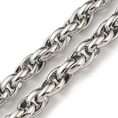Non-Tarnish 201 Stainless Steel Rope Chain Necklace STAS-Z056-03P-1