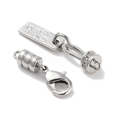Brass Micro Pave Clear Cubic Zirconia Clasps KK-C051-52P-1