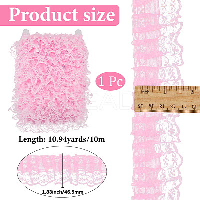 10M Polyester Pleated Lace Trim OCOR-CY0002-17A-1