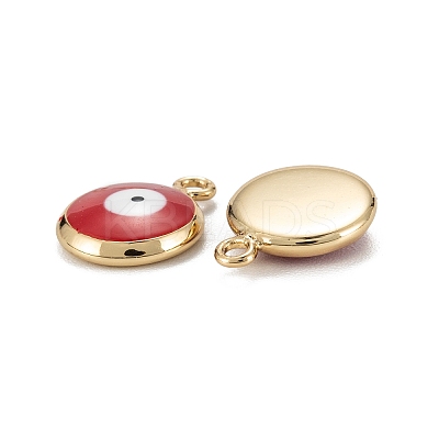 Brass Enamel Charms KK-C223-16G-04-1
