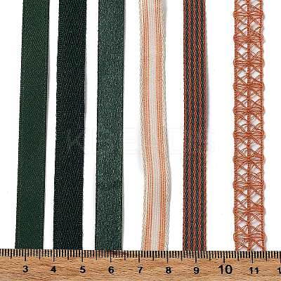 18 Yards 6 Styles Polyester Ribbon SRIB-C001-G04-1