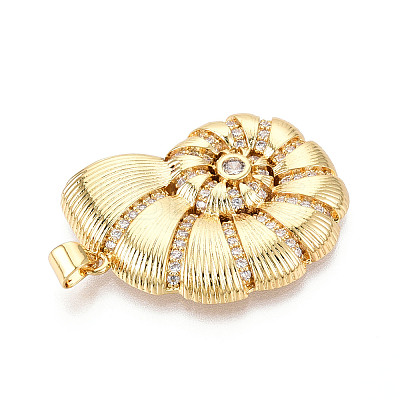Brass Micro Pave Cubic Zirconia Pendants KK-N268-01G-1